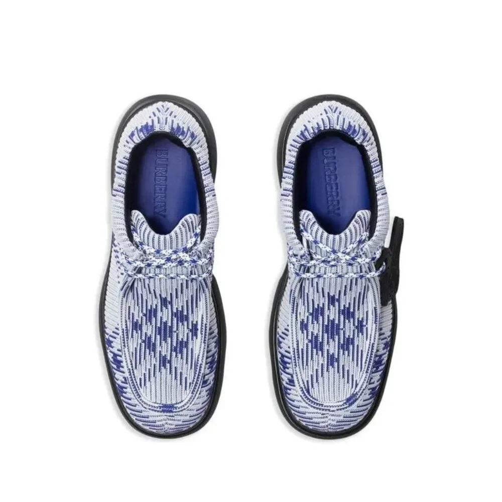 Burberry Creeper Check Pattern Woven Lace Up Derby Shoes Mens 9 US / 42 Euro NIB